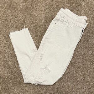 Old Navy rockstar super skinny ripped white jeans, size 12/14